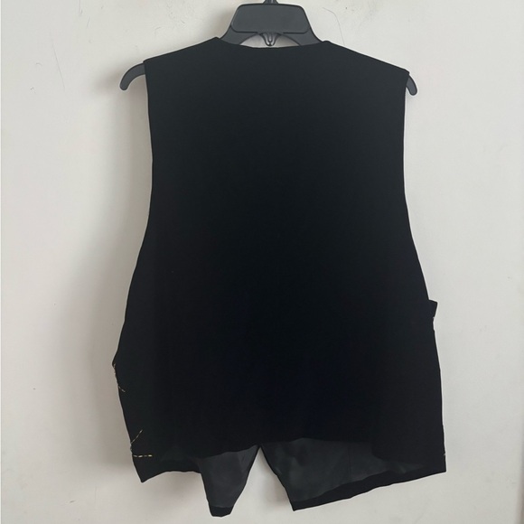 Vintage Kathryn Deene Beaded Velvet Vest 80s 90s Glam Statement Festival Retro - Picture 2 of 4